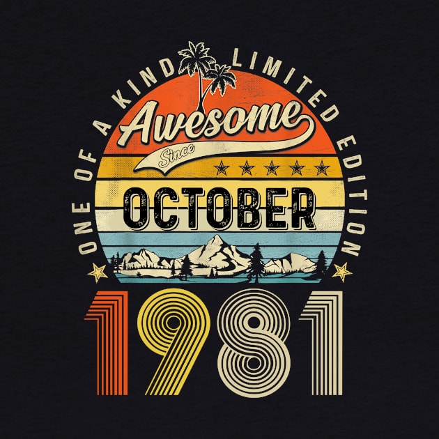 Awesome Since October 1981 Vintage 42nd Birthday by Mhoon 